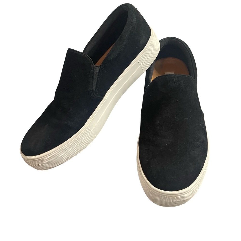 Steve Madden Gills Black Suede Slip On Platform Sneakers Size 8